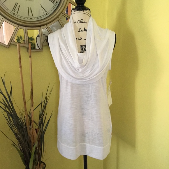 Lucy Tops - Lucy White Body & Mind Tunic Cowl Neck